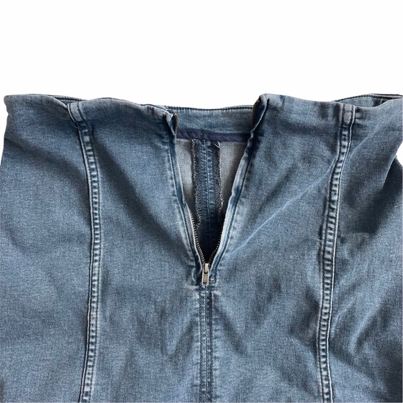 Free People Modern Femme Mini Skirt Jean Denim - Picture 7 of 8